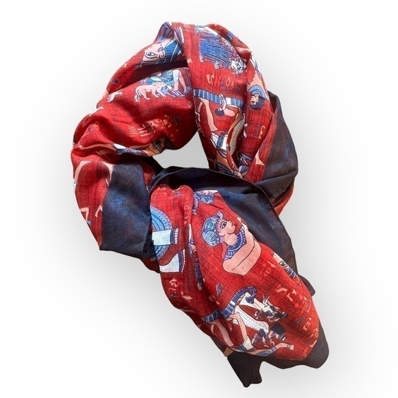 NEW soft red Egyptian scarf - Picture 4 of 4